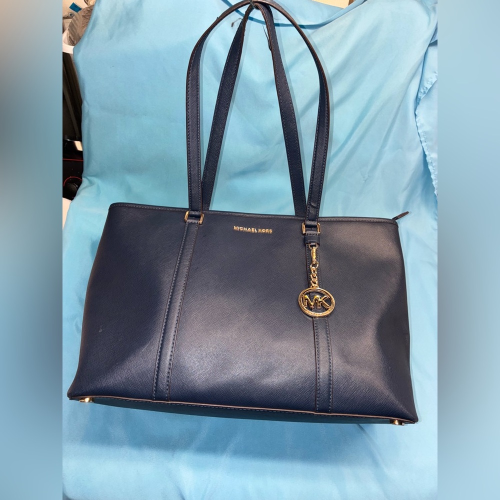Michael Kors Navy Blue Tote Bag